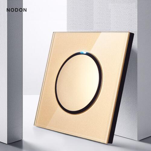 Champagne Gold and White Glass Switch Socket 1 Gang 2 Gang 3 Gang 4 Gang Switch Panel Wall Type 86 with LED TV Phone Socket