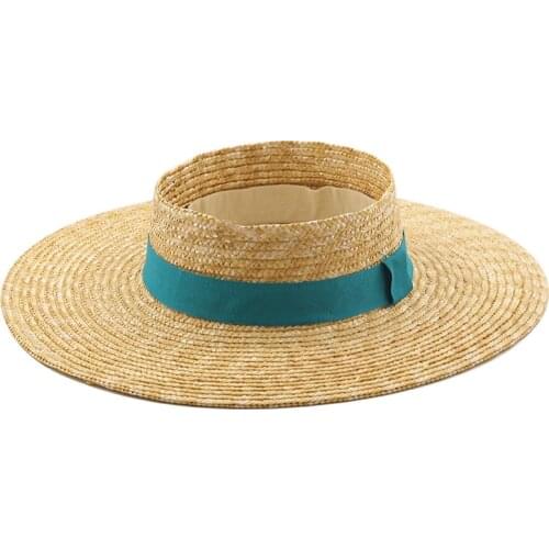 Simple Womens Summer Hats New Large Brim Straw Hat Summer Hats For Women Beach Cap Empty Top Sun Hat Straw