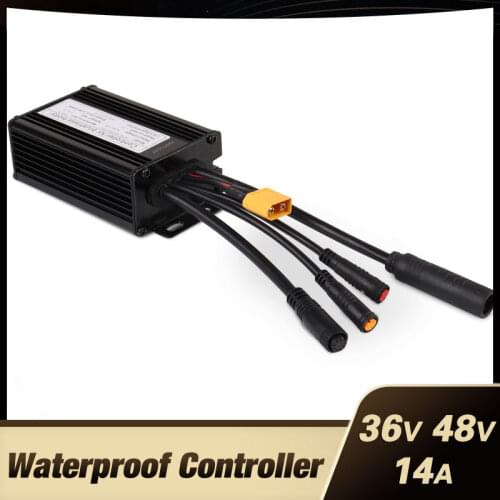 Waterproof Connector 36V 250W 48V 350W 14A 6 Mosfet Electric bicycle Brushless Controller Sinewave KT Series Support LED LCD