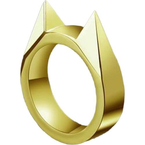 1Pcs Women Men Safety Survival Ring Tool Self Defence Stainless Steel Ring Finger Defense Ring Tool Silver Gold Black Color