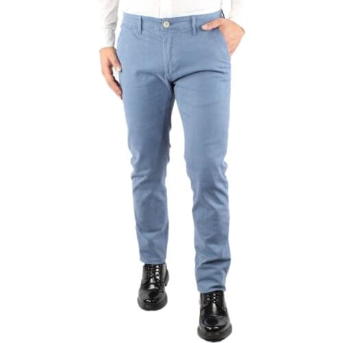 Winter men Chino pants Slim Fit trousers pocket America elegant light blue