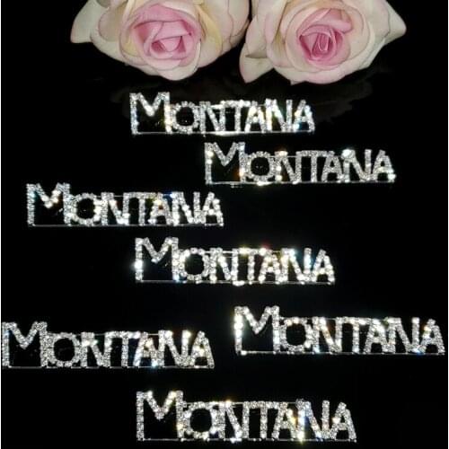 USA "Montana" State Word Lapel Pins Unique Handmade Souvenir Gift Rhinestone Brooch Jewelry WHOLESALE