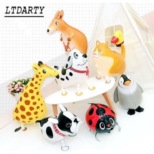 1pc many walking pet walking balloon mixed model animal balloon children party toy birthday gift puppy kitten globos