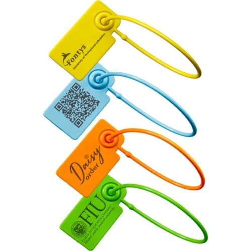 100Pcs Custom Hang Tag Plastic Disposable Garment Price Brand Logo Gift Retail Security Label Tags for Clothes Shoes 175mm
