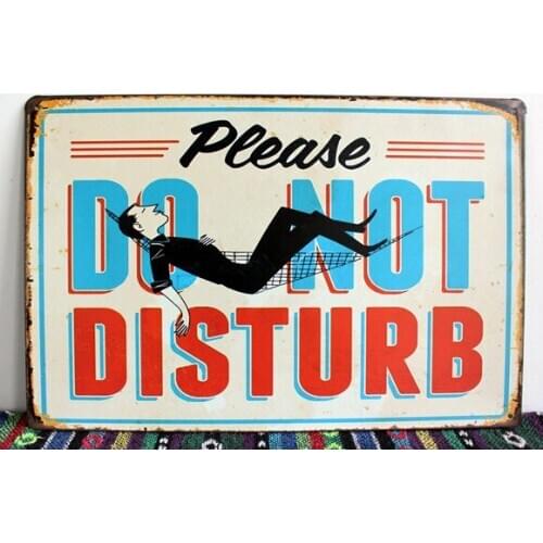 50pcs/lot Metal Sign shabby chic Wedding decoration Please Do Not Disturb Garage tin signs Medium Pub Bar art wall decor Plaque