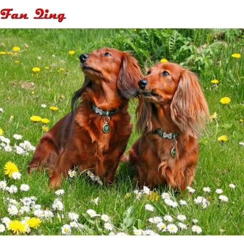 5d diy Diamond Painting Dachshund dog Diamond Embroidery animal cute pet Cross Stitch Full Square Round Diamond Mosaic stickers