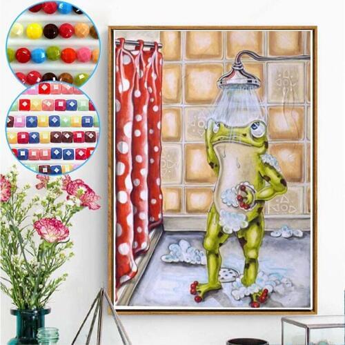 5D DIY Diamond Mosaic Bathing Frog Diamond Embroidery Christmas gift Diamond Painting Pictures Needlework Home