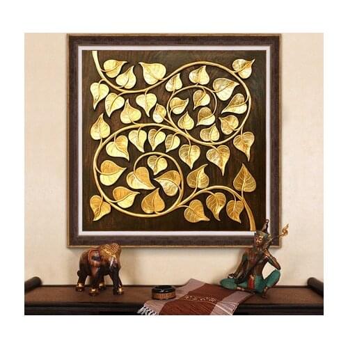 5D Newest Diamond Painting Full Diamond Rich Wealth Good Fortune Bodhi Leaves Entrance Picture Exotic Diy Diamond Embroidery