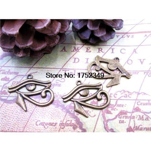 75pcs/lot Bronze Tone Eye of Horus Charm Pendants 33mmx26mm Egyptian Pendant Hieroglyph Pendant