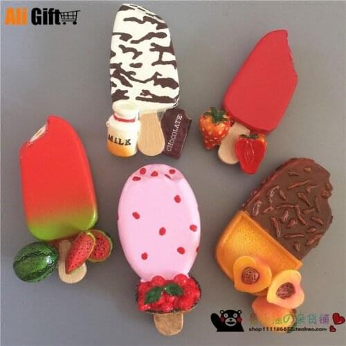 AliGift Chocolate Strawberry Ice Cream Popsicle Fridge Magnets Souvenirs Refrigerator Magnetic Stickers Decortion Accessories