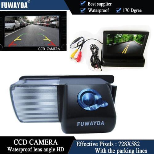 FUWAYDA CCD Car Rear View Camera for Nissan Livina Pulsar Versa Sentra Fairlady 350Z 370Z Skyline+ 4.3 Inch foldable LCD Monitor