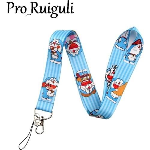 Doraemon anime Neck Strap Lanyards ID badge card holder keychain Mobile Phone Strap Gift Ribbon webbing necklace cartoon kids