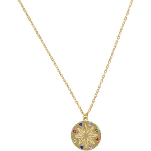 41+5cm chain silver color choker Necklace northstar charm pendant necklace flowers Long Necklace for women