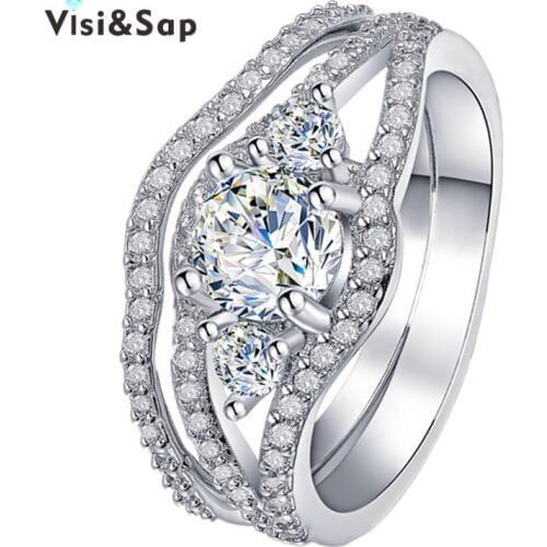 Eleple Bridal sets Elegant Rings For Women fashion Jewelry cubic zirconia ring engagement Wedding Gifts DropShipping VSR168