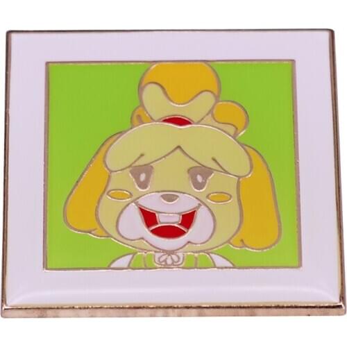 ACNH New horizons Animal dog Villager Isabelle Friendly Frame picture Enamel Pin