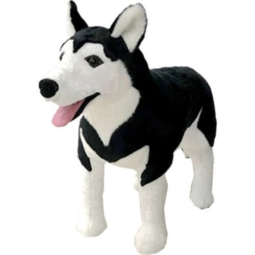 Fancytrader 39'' Big Pop Anime Plush Toy Dog Simulation Stuffed Black Husky Doll Home Decoration Photograph Prop Kids Gift 100cm
