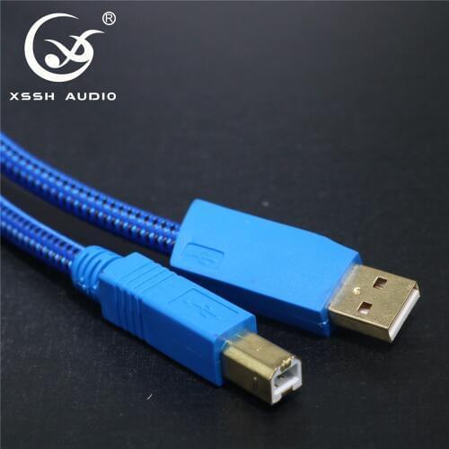 USB2.0 USB3.0 cables XSSH DIY Pure Copper OFC Gold plated USB A male to USB B male Audio cable Cord Wire