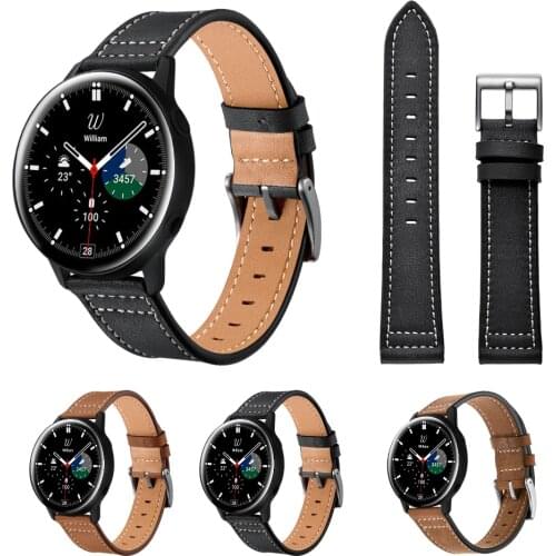 For Samsung Galaxy watch 4 44mm Classic 46mm 42mm Leather Strap Bracelet for Galaxy watch 3 41mm/Active 2 40mm 44mm Watchband