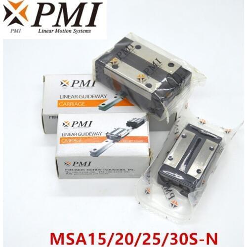 2pcs Taiwan PMI MSA15S MSA20S MSA25S MSA30S -N linear guide slider carriage block MSA15SSSFCN for CO2 laser machine CNC router