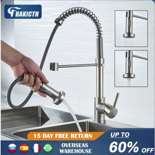 Bakicth Matte Black Kitchen Sink Faucet Pull Down Kitchen Faucet Single Handle Mixer Tap 360 Rotation Torneira Cozinha Mixer Tap