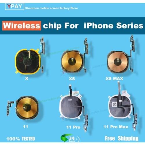 Mobile wireless charging panel, coil sticker with volume button, iPhone cord 8, 8 plus, x, XS max, 11 Pro Max