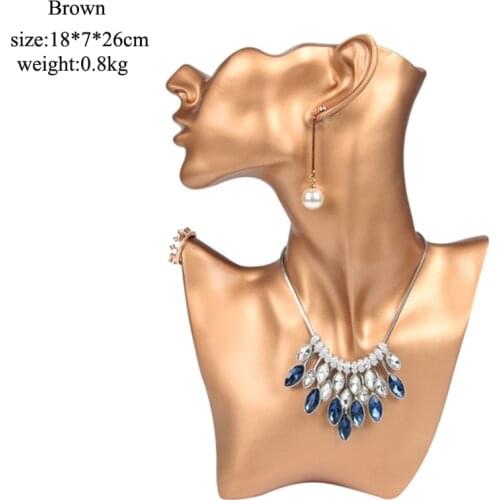 Fashion Resin H26cm Medium Side Portrait Model Earrings Ring Necklace Choker Jewelry Display Stand Props Wholesale
