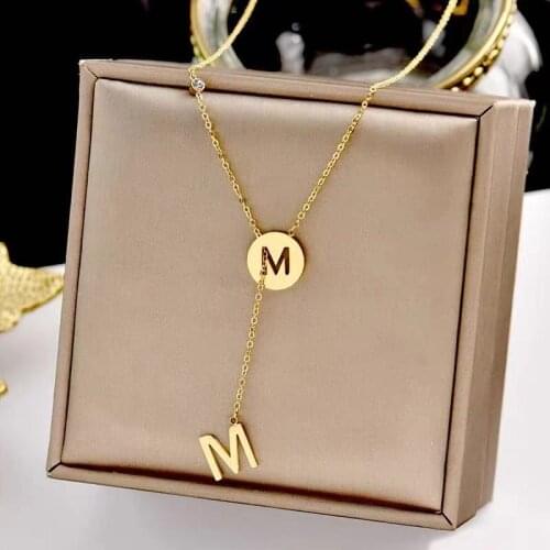 2021 New Classic M Letter Pendant Titanium Steel Necklace Korean Fashion Jewelry Sex Wedding Girls Sexy Clavicle Chain For Woman