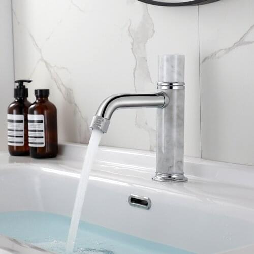 New Style Luxury Brass Natural jade Single Handle Bathroom sink faucet High Quality Modern Basin Cold hot water Artistic Tap