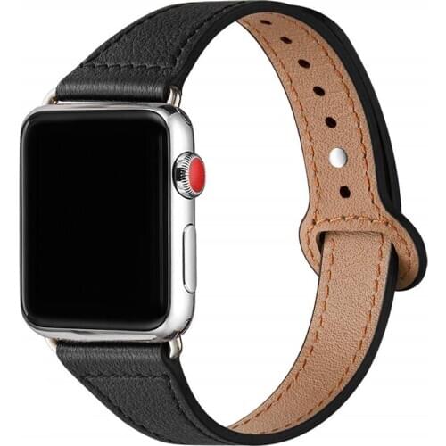 Genuine Leather loop band For Apple watch 38mm 42mm iWatch band 44mm 40mm Slim bracelet strap for Apple watch 5/4/3 40 44 38 mm