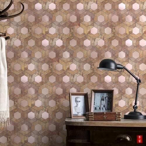 Hexagonal metail copper kitchen mosaic tile for home decoration