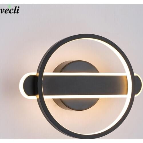 Modern LED Wall Lamp Living Room Bedroom Bedside sconce black aisle corridor foyer wall light home decoration Indoor Lighting