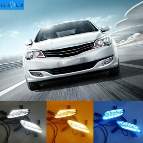 LED Daytime Running Lights DRL Fog Lamp with Yellow Turn Signal Lamp For Roewe 350 2011-2016