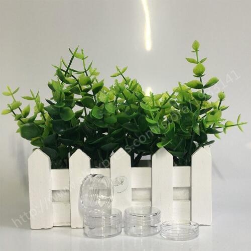 High quality 100 x 5g Clear PS Plastic Cosmetic Jar used as promotion cream glitters sample packaging