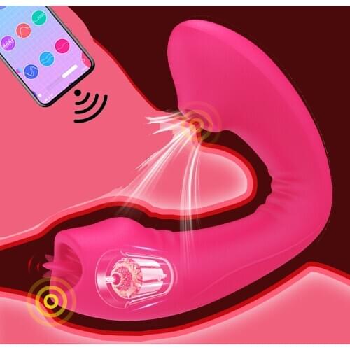 Tongue Licking Dildo Vibrator For Women Bluetooth App Clitoris Sucking Vibrator Blowjob Vagina Stimulator Adult Game Sex Toys