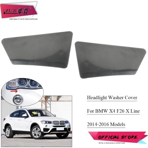 ZUK 2PCS For BMW X4 F26 20 20 28 30 35 Headlight Washer Nozzle Cover Spray Case Cap 2014 2015 2016 2017 2018 Not For M Package