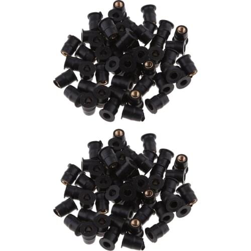 100pcs M5 Plastic WellNut Metric Motorcycle Windshield Well Nut Brass Wellnuts