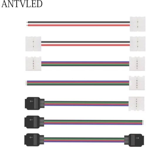 2/3/4/5Pin LED Connector Double Clip Connector Cable For 3528 WS2811 WS2812 5050 RGB RGBW RGBWW LED Strip Light 5-50Pcs