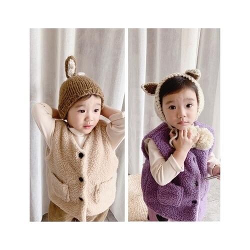 2020 Childrens Velvet Waistcoats Autumn and Winter New Childrens Winter Clothing Korean Lamb Cashmere Vest Girls Autumn Vests
