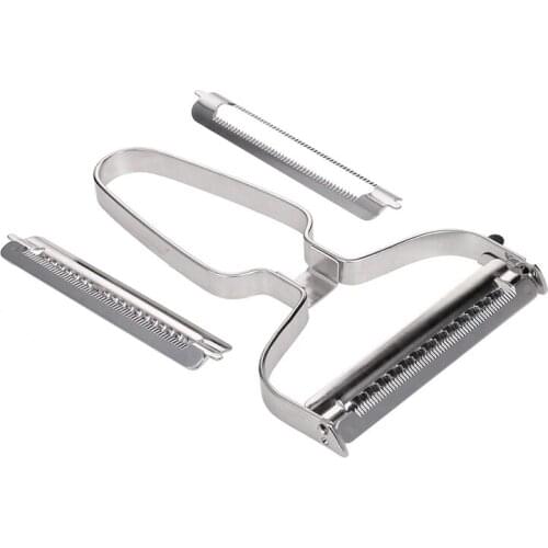 3 in 1 Julienne Vegetable Peeler Carrot and Potato Peeler with Rotating Slicer Blades