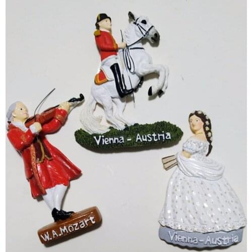 Hot Sale Austria Vienna Princess Mozart 3D Fridge Magnets Tourism Souvenirs Refrigerator Magnetic Stickers Home Decor Gift