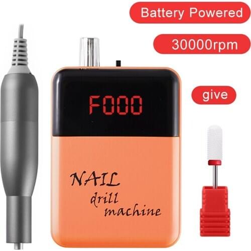 Battery Powered 30000 RPM Nail Drill Manicure Machine Newest Nail Bits Tools Delicate Nail Pedicure File With LCD Screen