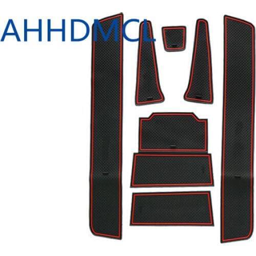 Car Anti-Dirty Pad Door Groove Gate Slot Cup Armrest Storage Pad Anti-Slip Mat For Peugeot 508
