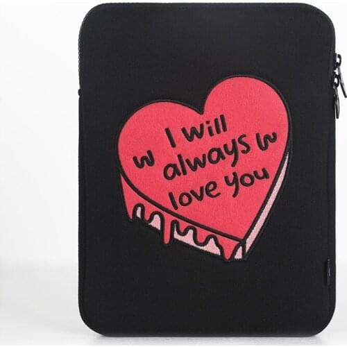 Sleeve for iPad Pro 12.9" Letter Pattern Cartoon Pouch for iPad 9.7 10.2 10.5 11 inch ins Style Tablet Liner Bag for Girl Women