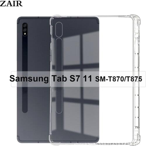 Case for Samsung Galaxy Tab S7 11'' case Silicone Transparent Soft Case With Pencil Holder for Samsung Galaxy SM-T870 SM-T875