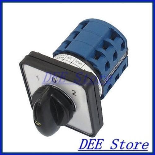 Electric 3 Position 12 Terminals Rotary Cam Changeover Switch 660V 20A