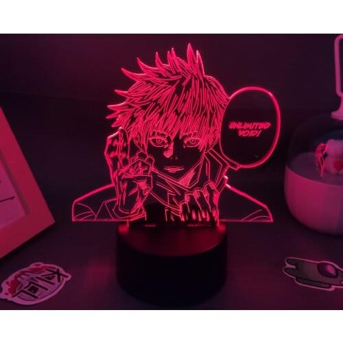 Anime Jujutsu Kaisen Figure Satoru Gojo 3D LED USB Lamp RGB Night Lights Bedroom Table Decor Birthday Manga Gift For Friends Kid