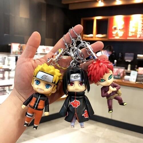 NEW 6 style Naruto Anime Figures Toys Keychain Uzumaki Uchiha Sasuke Ltachi PVC Action Model Dolls Pendant Childrens Gifts