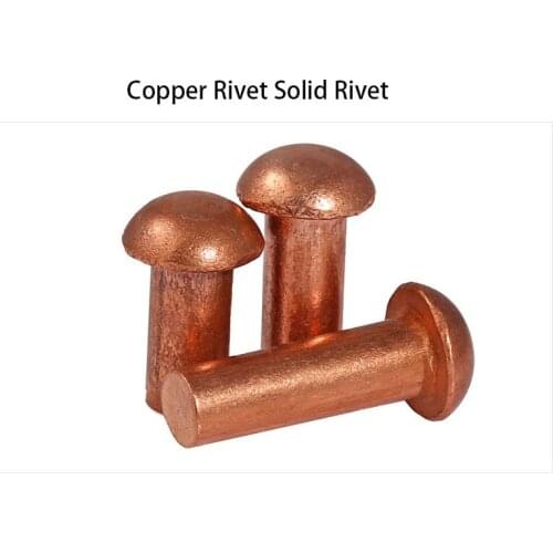 GB867-86 Half Round Head Purple Copper Rivet Copper Rivet Solid Rivet Half Round Rivet Purple Copper Round Cap Nail M2-M8 50PCS