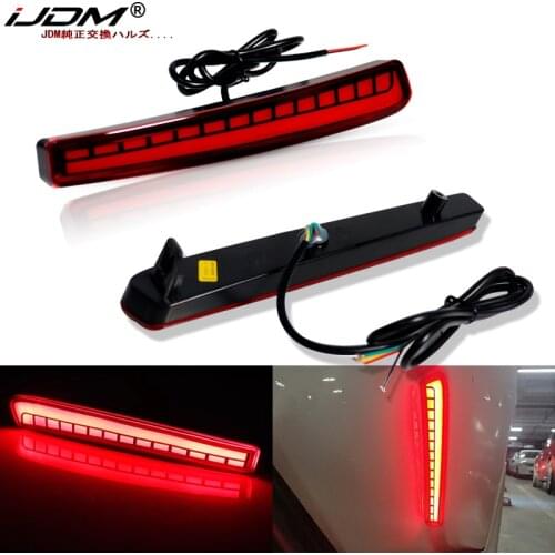IJDM Car Red LED Bumper Reflector Lights For Toyota Corolla (2020 2021) Function as Tail,Brake & Rear Fog Lamps,Turn Light Lamp