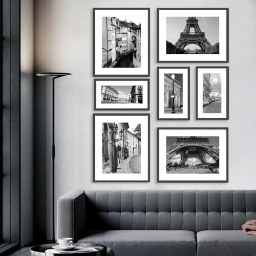 Custom Modern Black and White World City Map London Paris New York Posters Rome City Map Prints Wall Art Canvas Painting